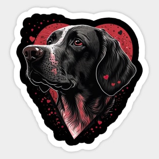 Pointer dog valentine's day Sticker